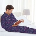 thumbnail image 5 of Bingfone Men's Pajama Set 2 Piece Loungewear PJs, Long Sleeve with Pajama Pants-Dance Skull Star, 5 of 7