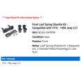 thumbnail image 2 of Front Leaf Spring Shackle Kit - Compatible with 1976 - 1986 Jeep CJ7 1977 1978 1979 1980 1981 1982 1983 1984 1985, 2 of 2