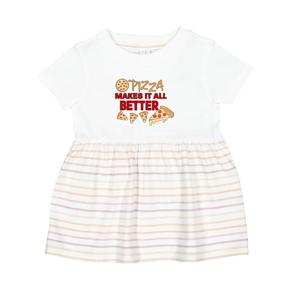 Inktastic Pizza Makes It All Better Girls Baby Dress