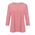 thumbnail image 3 of asddcavvf Cardigan for Women Women's Crew Neck 3/4 Sleeve Shirts Tops Basic Button Down Open Front C, 3 of 4