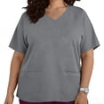 thumbnail image 2 of Kukoosong Women's Plus Size Scrub Tops with Pocket Solid Color Short Sleeve V-Neck Pullover for Nursing Uniform, Comfortable and Functional Tops for Women, 2 of 7