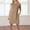 #116-Khaki, variant on Wowcloth Women's Knee-Length Dress, Solid Color Round Neck Sleeveless Slit Casual Loose Pocket Dress