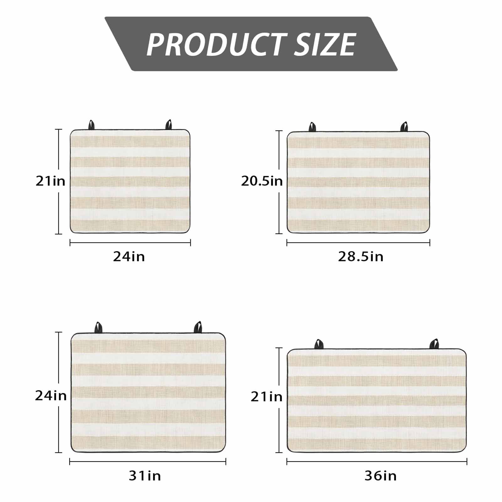 Beige Stripe Stove Top Cover for Electric Stove, Heat-proof & Non Slip Glass Top Stove Cover Protector, Vintage Country Geometric Linen Texture Kitchen Flat Cooktop Rubber Mat 24x21 Inches