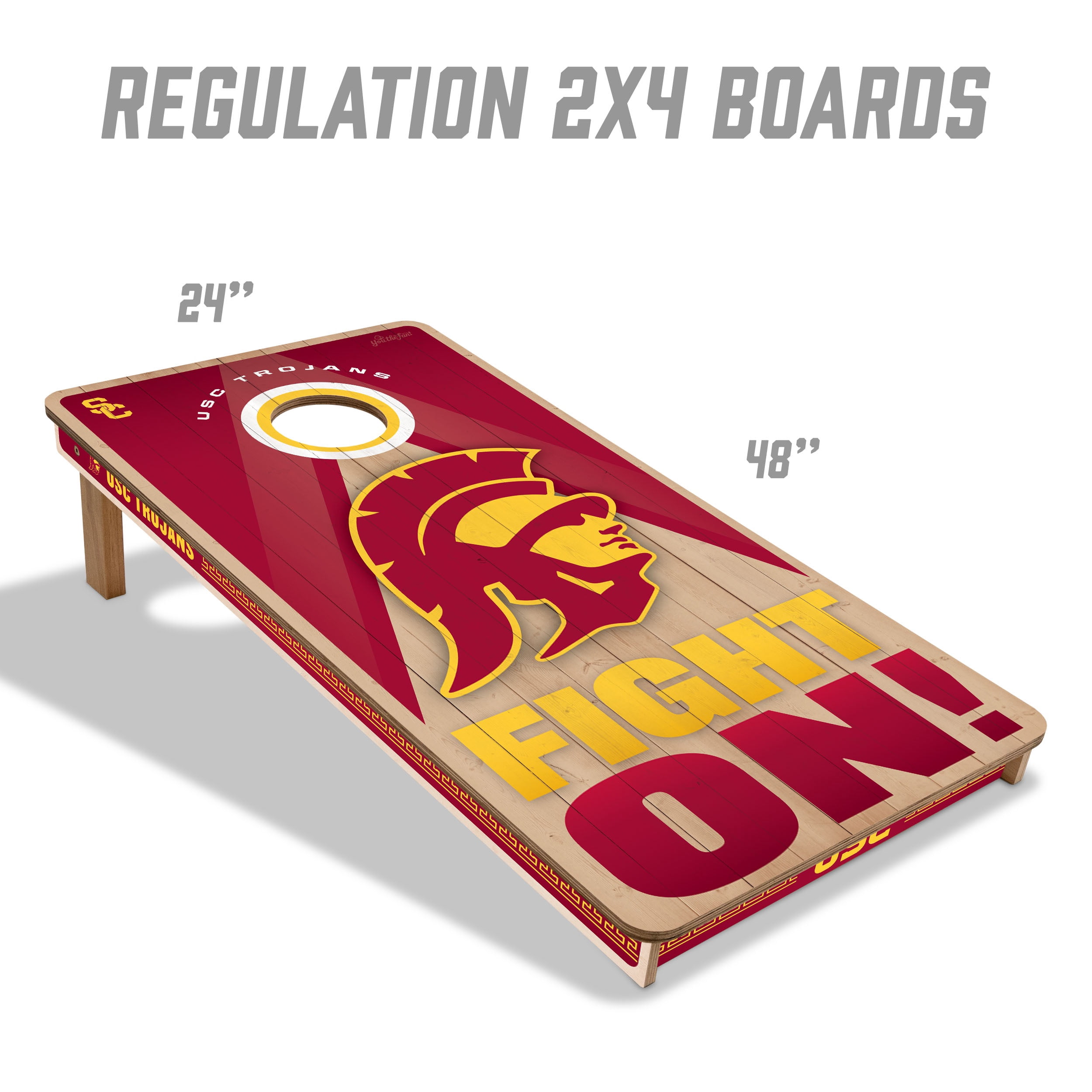 YouTheFan NCAA USC Trojans 2x4 Slogan Series Cornhole