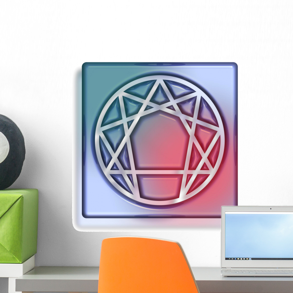 Enneagram Gel Effect Wall Mural Decal Sticker, Wallmonkeys Peel & Stick ...