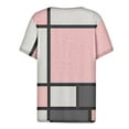 thumbnail image 4 of Wiueurtly Womens Short Sleeve Tops Women's Fashion Casual Floral Print Button Down Top T Shirt V Neck Tops Hot Pink, 4 of 6