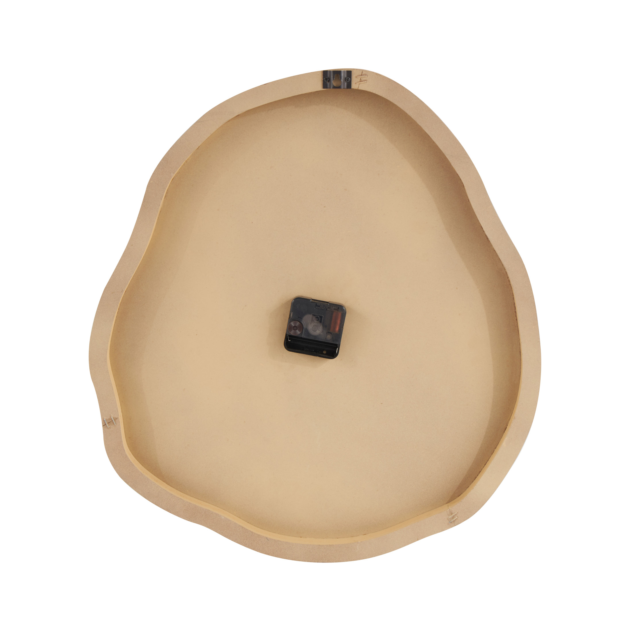 DecMode 19" Brown Wood Wavy Wall Clock with Black Accents
