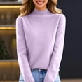 thumbnail image 6 of Inglocry Sweaters for Women 2026 Long Sleeve Crew Neck Lightweight Soft Casual Knitted Pullover Solid Color Sweater Purple XL, 6 of 6