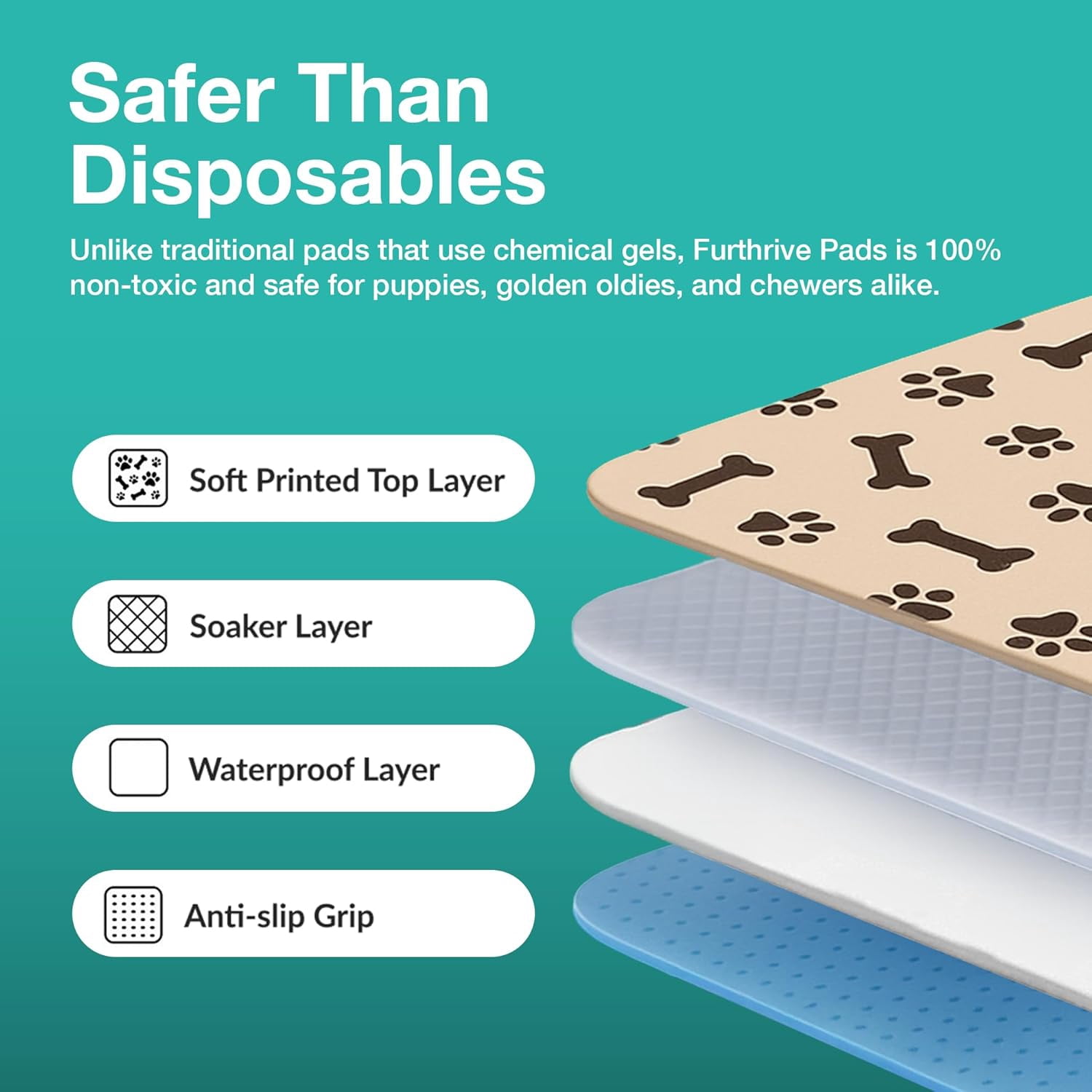 Washable Pee Pads for Dogs with Pheromone Attraction, Reusable Puppy Pads, Waterproof Non-Slip Training Pad, 31.25 × 27.25 in, Pet-Friendly for Crates, Apartments, Puppy Supplies (One Unit)