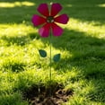 thumbnail image 3 of Metal Flowers for Outside Iron Garden Stakes Decorative with Rotating Petals, 22.84 Inches Tall for Courtyard Yard Ornament, 3 of 6