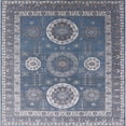 thumbnail image 1 of Ahgly Company Machine Washable Indoor Square Industrial Modern Azure Blue Area Rugs, 6' Square, 1 of 7