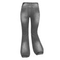 thumbnail image 4 of TIREOW Girls Daily Denim Bell Bottom Pants Slim Fit Solid Color Casual Flared Jeans Pants Elastic Waist Flared Trousers(Grey,8-9 Years), 4 of 6