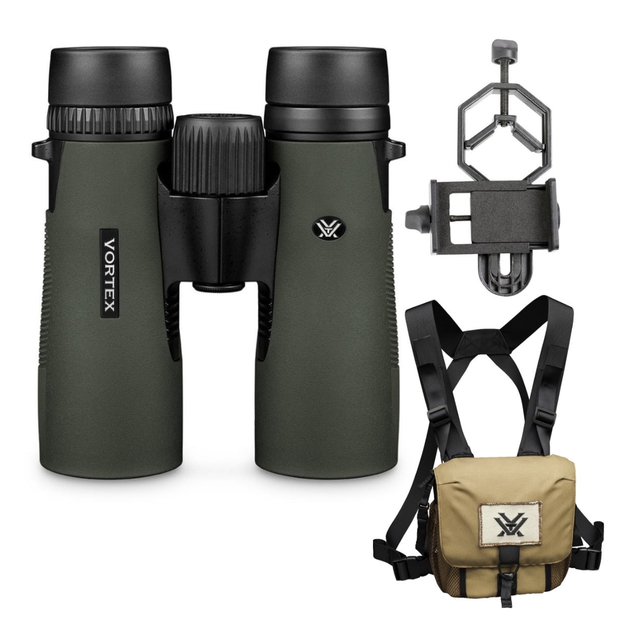 Vortex 10x42 Diamondback Binoculars HD w/GlassPak Case & Smartphone