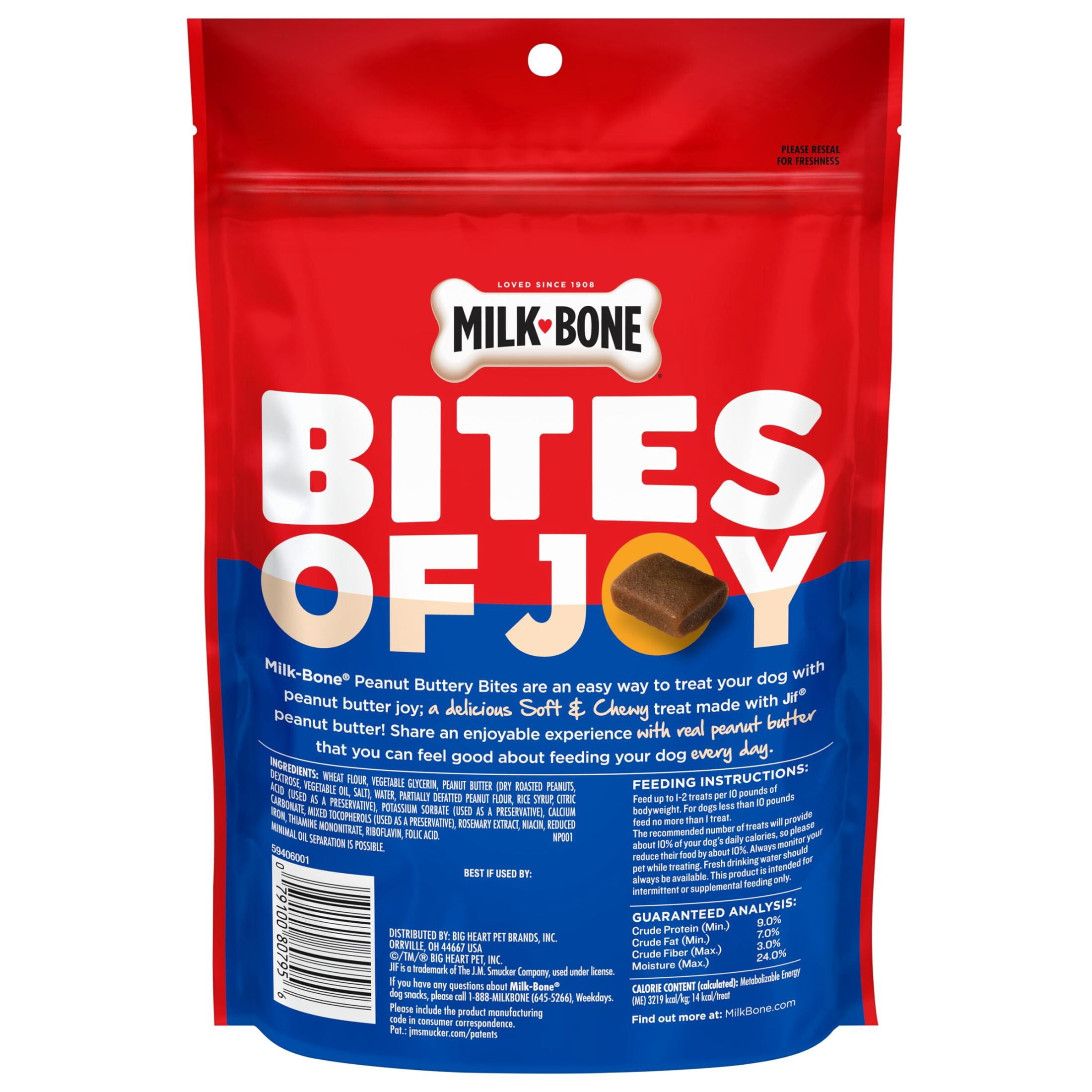 (2 pack) Milk Bone Peanut Buttery Bites Soft Dog Treats With Jif Peanut Butter, 13 oz Bag