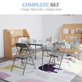 thumbnail image 3 of Emma + Oliver 5 Piece Kids Folding Table and Chair Set with Printed Vinyl Top and Backrest and Gray Seat, 3 of 19