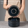 thumbnail image 2 of Vesteel Pasta Bowls Set of 4, 32oz Large Salad Bowls for Dinner Serving Soup, Ceramic Stoneware Pasta Plates with Textured Stripes, Microwave & Dishwasher Safe, Ocean Blue, 2 of 8