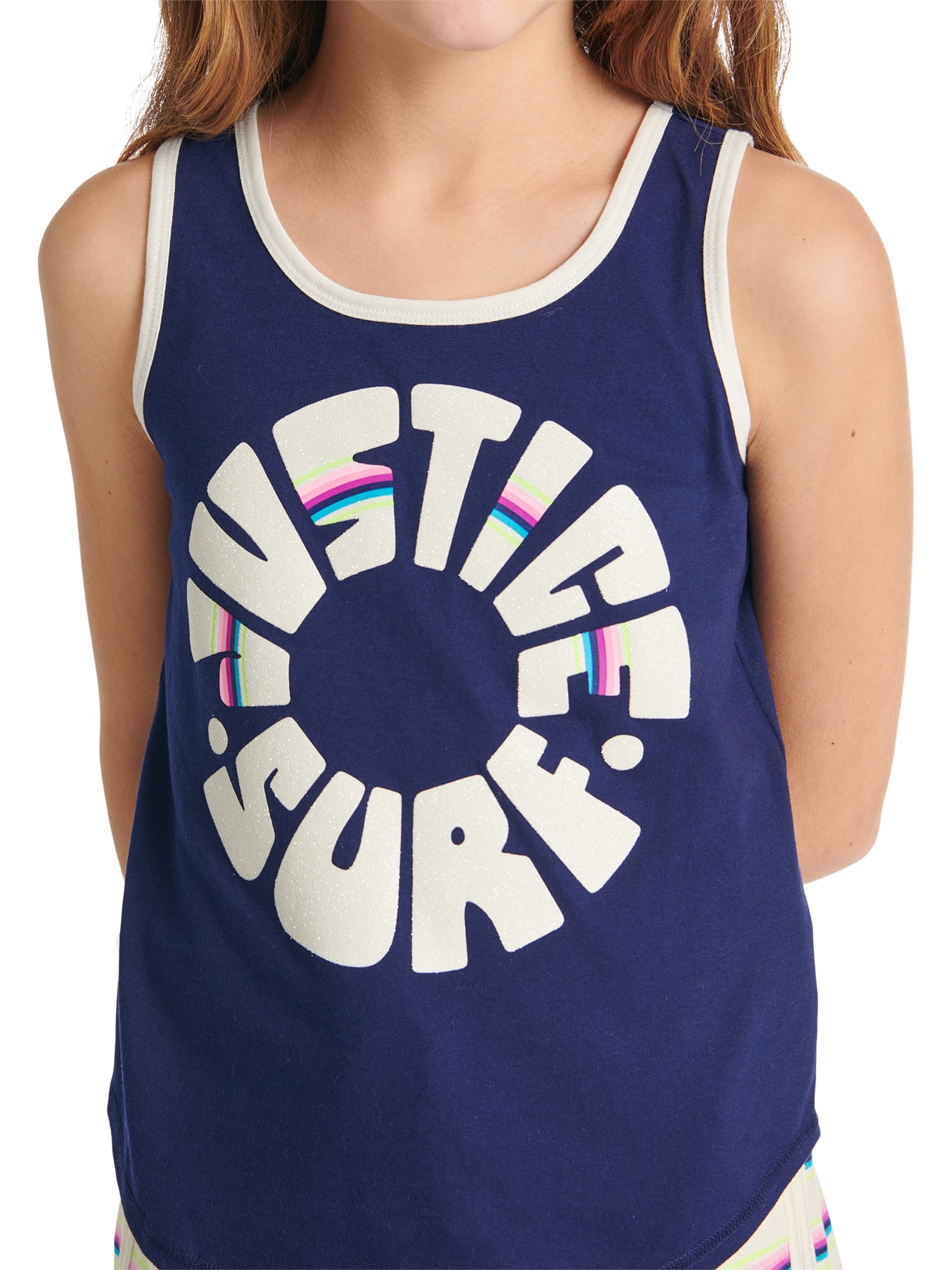 Justice Girls Graphic Tank Set, 3-Piece Pack, Sizes XS(5/6)-XL Plus(16/18 Plus)