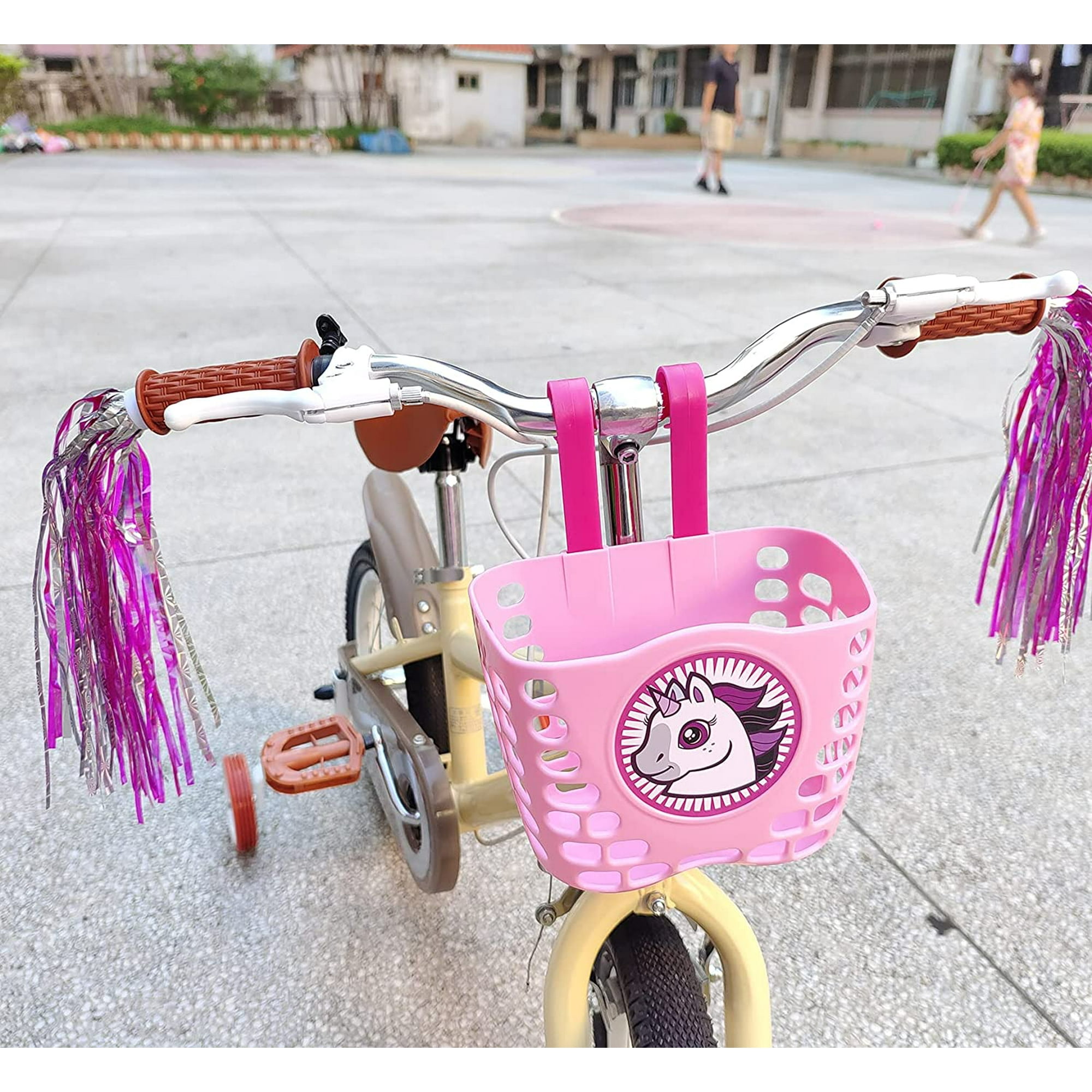 nipocaio Girls Bike Decorations Kids Bike Accessories Kit Bike Wheel Spoke Beads Bike Streamers Tassel Ribbon Bike Horn Bell