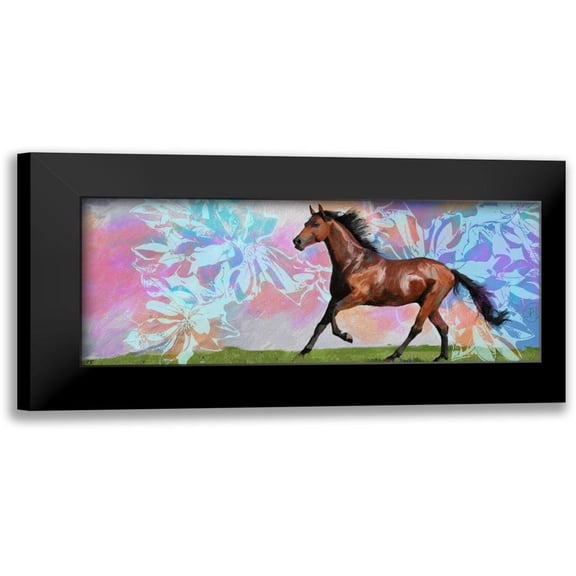 Butcher, Sarah 14x8 Black Modern Framed Museum Art Print Titled - Free Rein 1