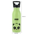 thumbnail image 5 of Stainless Steel Sport Water Bottle, 500ML/17oz Cute Animal Pattern Vacuum Insulated Water Bottle with Sucking Mouth for Gym, Travel, Sports [Green Panda], 5 of 9