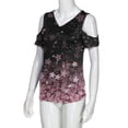 thumbnail image 4 of Blusa de verano para mujer, camiseta informal, camisetas de manga corta con cuello en V y hombros fríos bonitos Pompotops hkajfhjk464136, 4 of 5