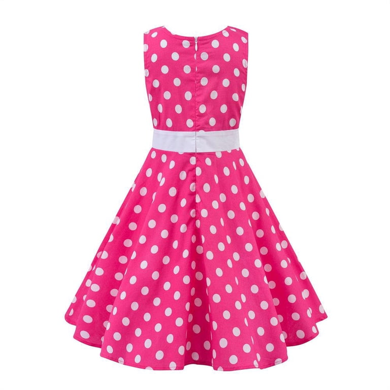 pink polka dot dress for 10 in doll Pink Polka Dot Easter Dress with Matching Doll Dress