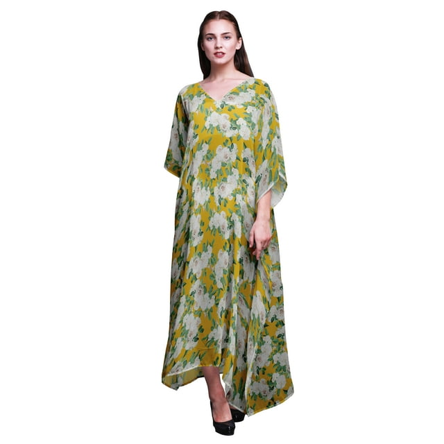 Bimba Robe Maxi de Plage Longue pour Femmes Kaftan de Plage Couvre-Maillot Bikini