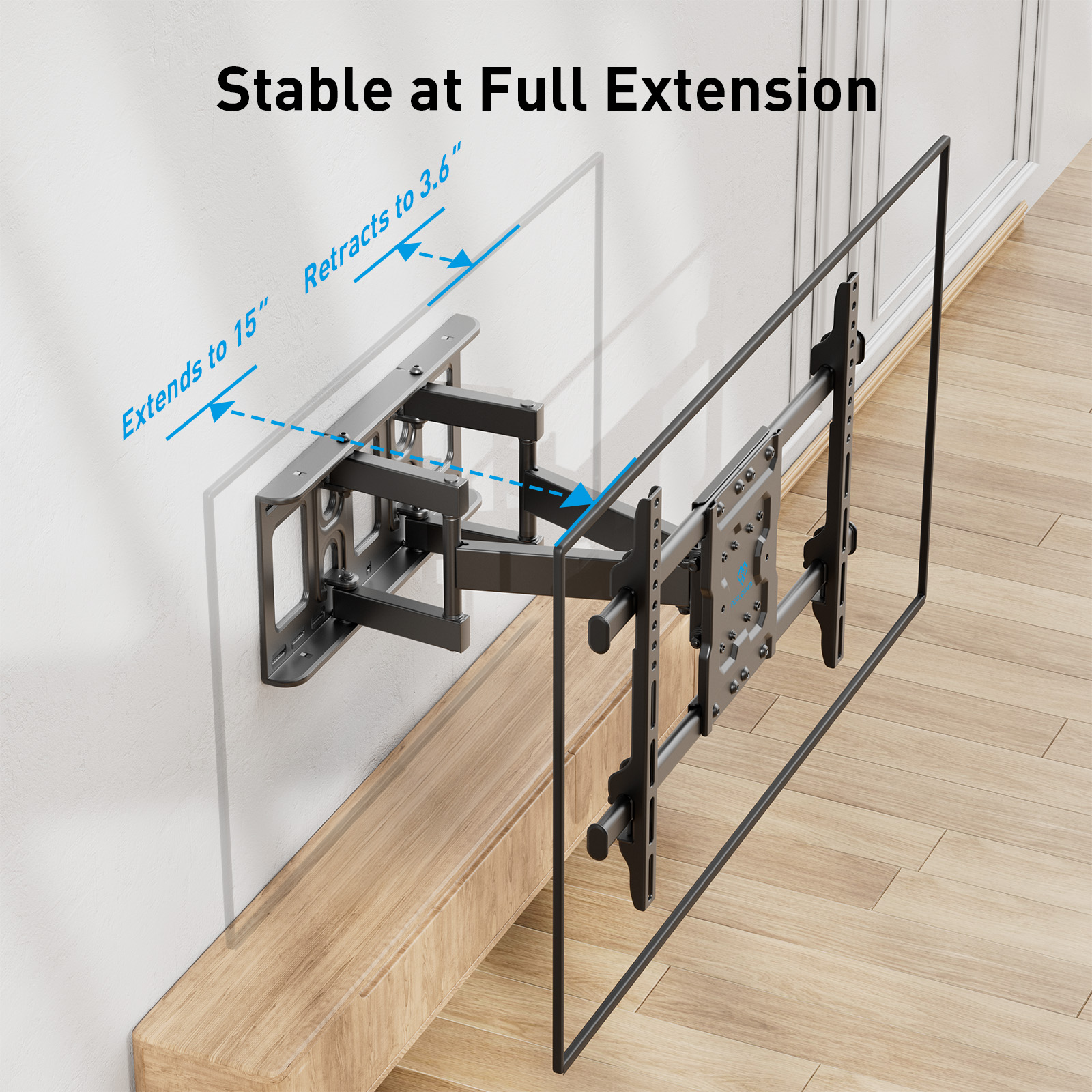 Perlesmith Full Motion TV Wall Mount for 37-86 Inch TVs photo 4