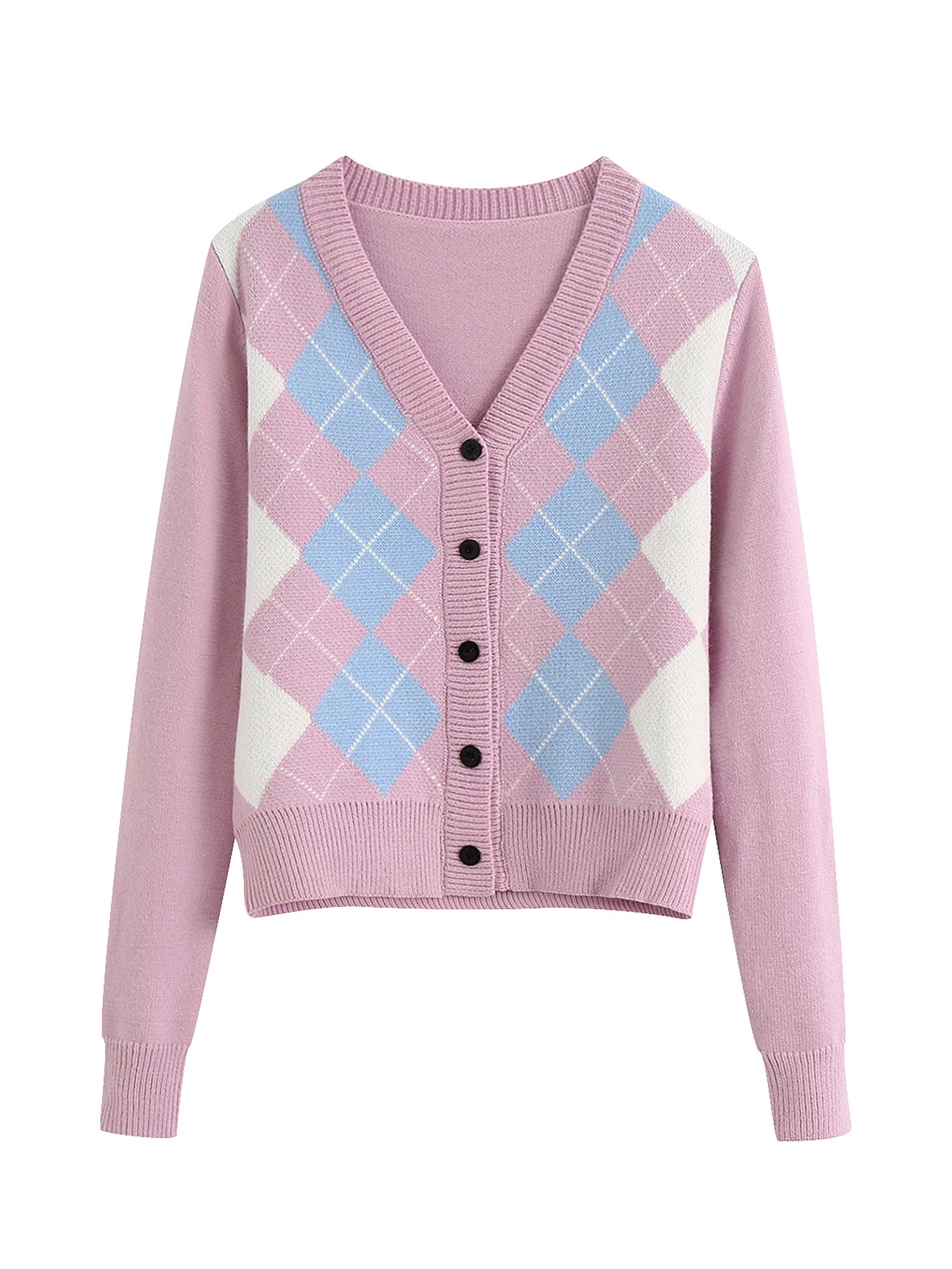 pink checkered sweater