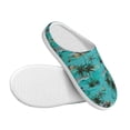 thumbnail image 3 of KLL Hawaii Palms Pattern Adult Unisex Cozy Slippers,Fuzzy Slip-on Slippers TPR Sole Slippers Comfort Plush Home Footwear for Indoor & Outdoor-46/47, 3 of 7