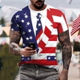 thumbnail image 2 of Men''s American USA Flag Patriotic T-Shirts 4th of July Shirts US Eagle Flag Soft Summer Short Sleeve Shirt for Men, 2 of 8