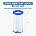 thumbnail image 3 of Bestway Pool Filter Cartridge for 530 to 1,500 GPH Pump, Type III A/C Replacement Filter, 3 of 7