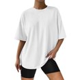 thumbnail image 2 of Womens Oversized T Shirts Short Sleeve Crewneck Casual Loose Basic Tees 2025 Summer Trendy Beach Vacation Outfits Clothes, 2 of 4