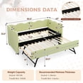 thumbnail image 3 of Twin Size Gingham Daybed with Trundle, Wave Shaped Sofa Bed with USB Port, No Box Spring Needed, 3 of 10