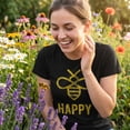 thumbnail image 5 of Womens Bee Happy T shirt Funny Vintage Graphic Honey Bumblebee Dad Joke Humor Womens Graphic Tees, 5 of 9