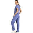thumbnail image 2 of Minty Mint, Women's, V Neck Solid Stretch Medical Scrub Set, Ceil Blue, XL, 2 of 5