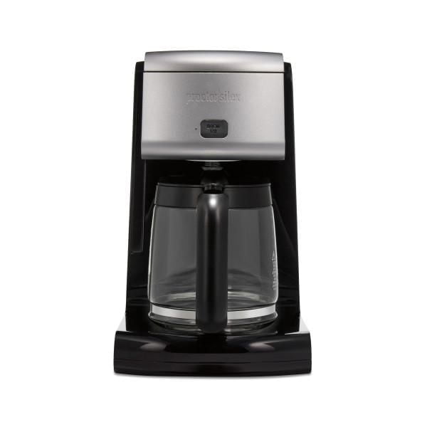 Proctor Silex FrontFill Coffee Maker, Glass Carafe, 12 Cup Capacity, Black and Silver