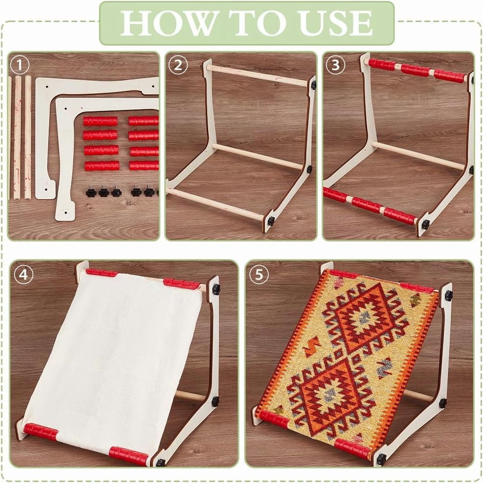 Embroidery Table Stand Wooden Stitch Hoop Stand Embroidery Frame Stands Hoop Holder with Sturdy Wooden Base for Home Needlework