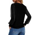 thumbnail image 6 of larppty Womens Sequin Sweatshirts Fashion Crewneck Long Batwing Sleeve Lightweight Pullover Clothes (Black, 3XL), 6 of 8