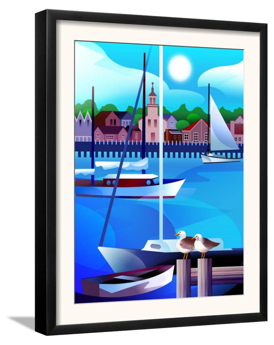 Martha's Vineyard Framed Art Print Wall Art 14.5x18.5