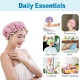thumbnail image 2 of Djiypn Bonnets de Douche pour Femmes, 4 Pcs Bonnets de Bain Élastiques et Réutilisables, Bonnet de Douche à Double Couche, Bonnets de Douche Imperméables, Bonnet de Bain Lavable pour Cheveux - Melon D\'eau, 2 of 6