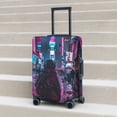 thumbnail image 4 of Cauagu Neon Night Cityscape Print Travel Luggage Cover,Travel Dust-proof Suitcase Cover Softside Suitcase Protector for 18-32inch,Not Included Suitcase, 4 of 8