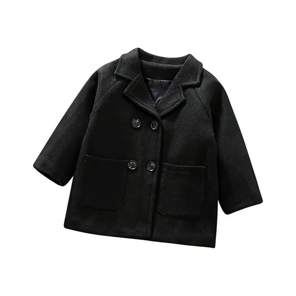 Odeerbi Baby Boys Girls Coats Outerwear Jackets Toddler Kids Thick Warm Solid Coat Clothes Child's Winter Woolen Coat