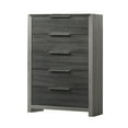 thumbnail image 2 of Benjara BM333903 Joho Tall Dresser Chest - 5 Storage Drawers with Metal Handles - Gray Wood, 2 of 5