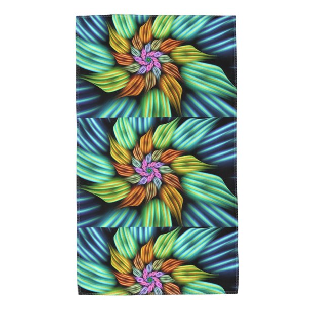 Balery Hippie Style Toalla de Microfibra Premium con Estampado – 27.5x16 pulgadas, Alta Absorción, Suave y Aterciopelada, Secado Rápido
