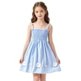 thumbnail image 2 of XUNKUSGA Newborn Infant Baby Girl Princess Dress Cotton Toddler Girl Clothes Sleeveless Cute Flower Sundress Summer Beach Dresses for Girl 2-7 Years,Blue, 2 of 7