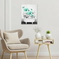 thumbnail image 4 of Teal Floral Wall Art for Living Room,Turquoise Flower and Butterfly in Bathtub on Rustic Wood Canvas Wall Art Country Grey Wildflower Framed Wall Art for Bathroom Bedroom Decor,16L X 12W inches, 4 of 6