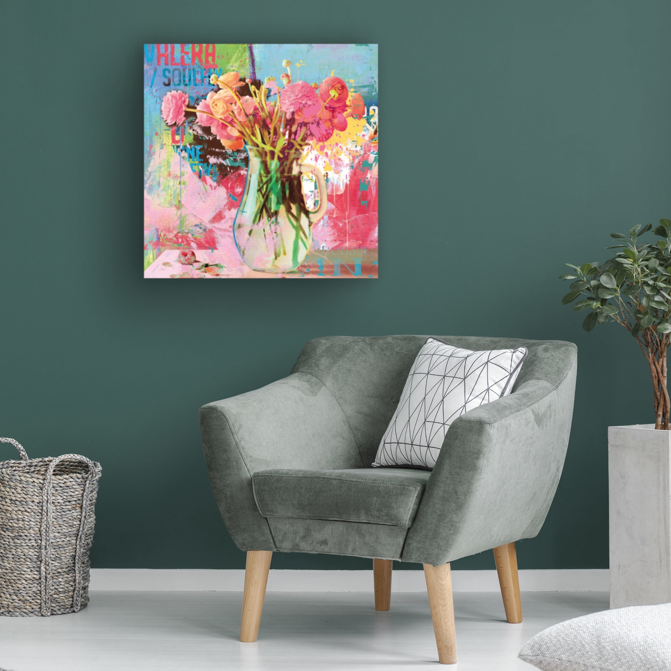 Canvas Wall Art - Porter Hastings 'Urban Bouquet 11' Wall Art for Living Room, Bedroom, or Office Décor by Trademark Fine Art - 18 x 18 Inches