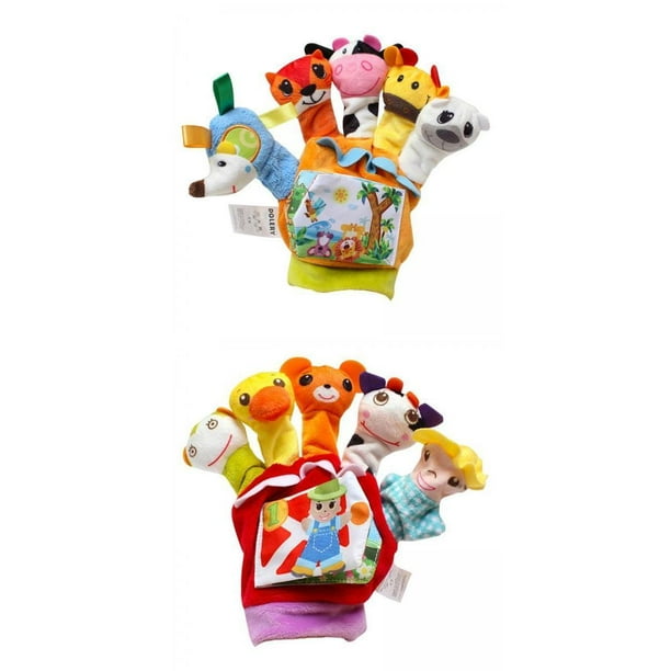 Pack of 2 Baby Toy Finger Puppet Soft Plush Dolls Novelty Gifts