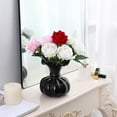 thumbnail image 5 of Black Pumpkin Ceramic Vase, Minimalist Boho Flower Vase for Pampas Grass & Dried Bouquets, Large Home Decor for Shelf, Desk, Office, Fireplace Mantel & Wedding Display, 5 of 7